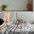 thumbnail image 3 of Clock Soft Flannel Fleece Throw Blanket, Alarm Clock with Cloudsd Buildings Around It in Vintage Style Pattern Design, Cozy Plush for Indoor and Outdoor Use, 50" x 70", Pale Grey, by Ambesonne, 3 of 5