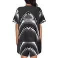 thumbnail image 3 of Lsque Black And White Shark Women's Short-Sleeved Pajama Set - 2 Piece Soft and Lightweight Sleepwear Set-Medium, 3 of 9