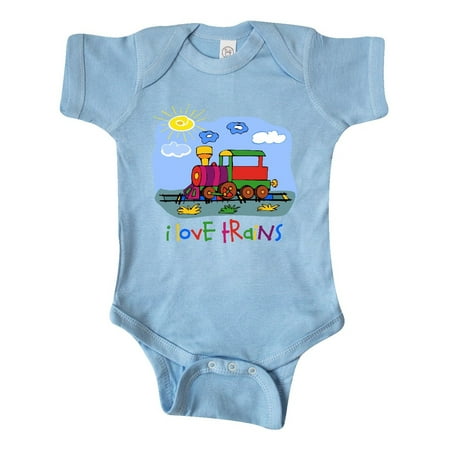 

Inktastic I Love Trains Gift Baby Boy or Baby Girl Bodysuit