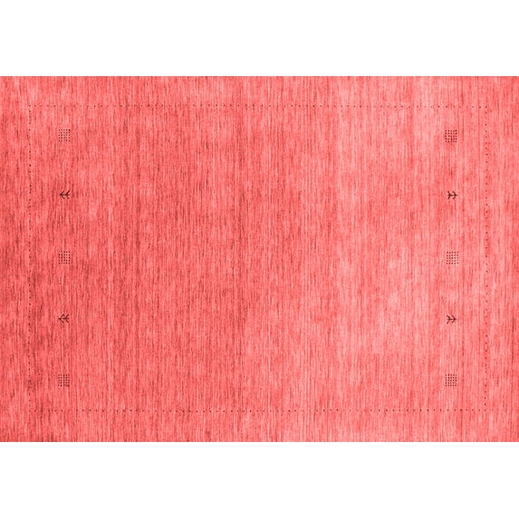 Ahgly Company Indoor Rectangle Abstract Red Contemporary Area Rugs, 3' x 5'