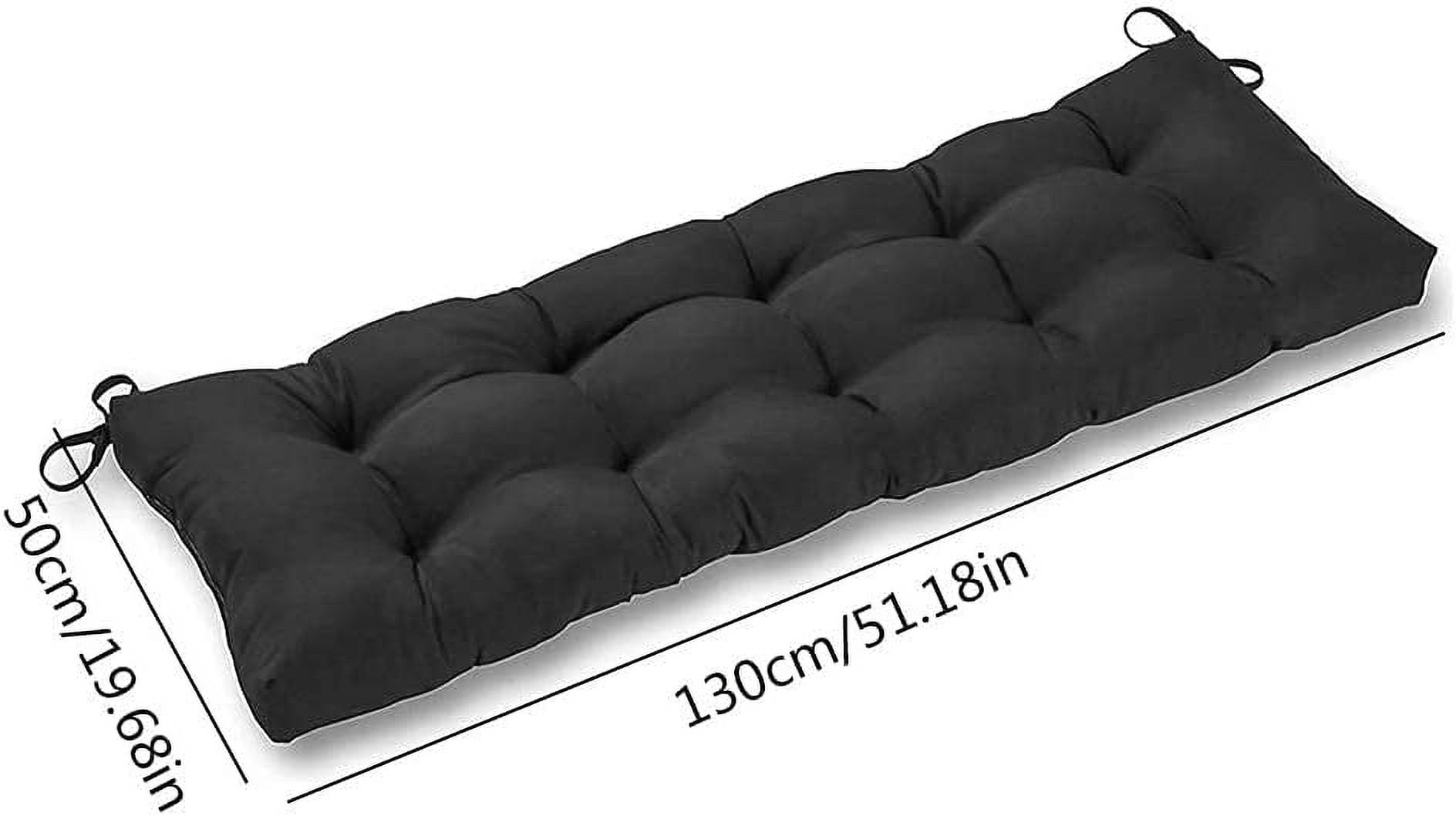 ERDOUY Indoor/Outdoor Bench Cushion, Swing Cushion, 51.2"x19.7", for Lounger Garden Furniture Patio Lounger Bench (Black)
