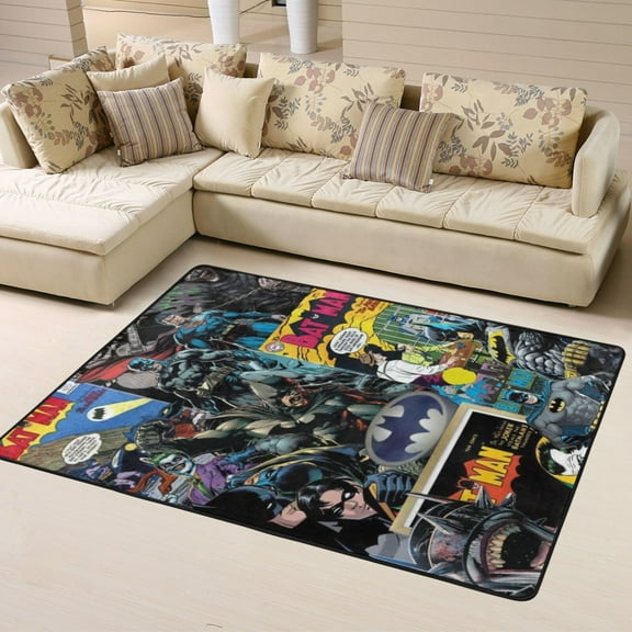 Area Rugs Soft Non-Slip Floor Mats Batman Carpets Doormat for Living Room Bedroom Decor 63"x48"
