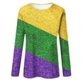 thumbnail image 4 of xixinqiwan Women Tops,Womens Long Sleeve Carnival Round Neck Casual Tshirts New Orleans Parade Custume Tops, 4 of 6