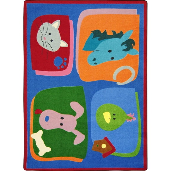 Kid Essentials - Infants & Toddlers My Favorite Animals, 5'4" x 7'8", Multicolored
