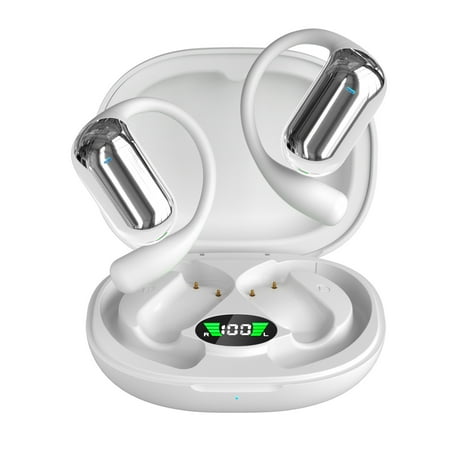 Clearance Under 10$!The New Bluetooth 5.4 Earbuds 80hrs Playback Power LED Display Earphones Earless Non-bone Conduction IPX7 Waterproof Earbuds