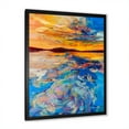 thumbnail image 2 of Designart 'Whirly Blue Waves Under Orange Sunset' Nautical & Coastal Framed Art Print, 2 of 4