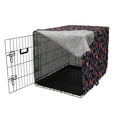 thumbnail image 3 of Floral Dog Crate Cover, Repetitive Forest Roses Flowers Autumn Leaves, Easy to Use Pet Kennel Cover Small Dogs Puppies Kittens, 7 Sizes, Indigo Coral Dark Tan, by Ambesonne, 3 of 6
