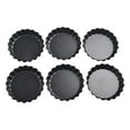 thumbnail image 4 of Mosiee Set Of 6 Non-Stick Tart Quiche Flan Pan Molds Round 4 Inch Carbon Steel Cake Baking Form With Removable Bottom Bakeware Tools, 4 of 9