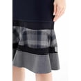 thumbnail image 5 of Navy Flounce A-Line Ruffle Plaid Semi Fishtail Skirt, 5 of 6