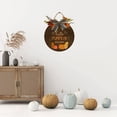 thumbnail image 5 of Eveokoki 12" Hello Pumpkin Decor Sign Front Door,Round Wood Hanging Sign with Ribbon Bow Farmhouse Porch Decorations for Thanksgiving, 5 of 5