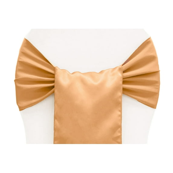 50 Pieces, Lamour Satin Chair Sash Material: 100% Satin Approx. 8" W x 108" L - Peach