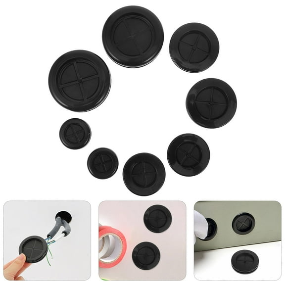 Raindrops 8Pcs Rubber Grommet for Protective Gaskets Insulation Black for Automotive and Office