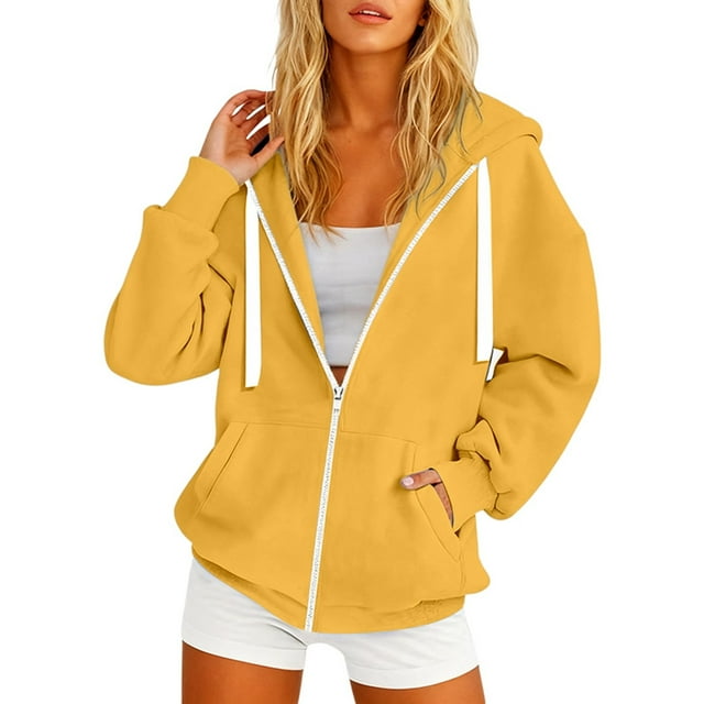 Sweat à Capuche Léger et Décontracté pour Femmes avec Poche Zippée pour Usage Quotidien en Automne et Saisons