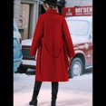 thumbnail image 4 of Gabardina de Lana Cruzada para Mujer, Abrigo de Invierno de Mezcla de Lana, Medio, Elegante. Rojo XXL, 4 of 9