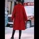 thumbnail image 4 of Gabardina de Lana Cruzada para Mujer, Abrigo de Invierno de Mezcla de Lana, Medio, Elegante. Rojo XL, 4 of 9