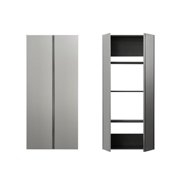 Nova Series Wood Utility Storage Garage Cabinet in Metallic Gray
