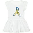 thumbnail image 3 of Inktastic Down Syndrome Awareness Blue and Yellow Hearts Ribbon Girls Toddler Dress, 3 of 5