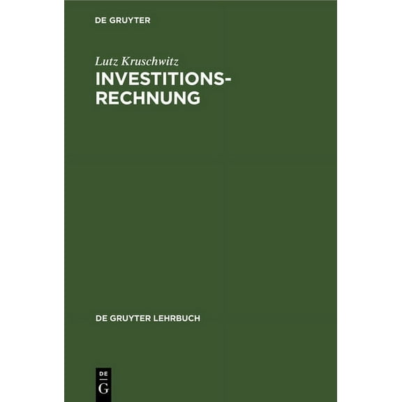 de Gruyter Lehrbuch Investitionsrechnung, (Hardcover)