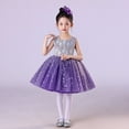 thumbnail image 5 of WMQPNNS Girl's Birthday Dress Purple Dress for Age 7-8 Years Kids Sleeveless Sequin Tutu Dress Flower Girl Dress Party Wedding Pageant Dress Gown Dresses, 5 of 9