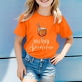thumbnail image 2 of PMVFHDE T-Shirts Graphiques pour Fille Hauts d'Été pour Filles Hauts Tube pour Filles Hauts d'Été pour Filles T-Shirt Décontracté Imprimé Col Rond Manches Courtes T-Shirt Décontracté Orange, 5-6 Ans, 2 of 4