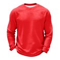 thumbnail image 2 of Men's Waffle Thermal Shirts Textured Underwear Tops, Lightweight Pullover Sweaters, Long Sleeve, Crew Neck Red L, 2 of 6