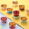 thumbnail image 4 of Uxcell 50 Pcs Forros de Cupcake de Aluminio con Tapa, Muffins a Prueba de Grasa para Decoración de Fiestas de Boda y Cumpleaños, Caqui (Redondo), 4 of 7