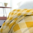 thumbnail image 5 of Flannel Fleece Throw Blanket, Microfiber Decorative Luxury Lightweight Cozy Couch Bed Ultra Comfort Soft Travel Use,Yellow Orange Buffalo Check Plaid 60" x 80", 5 of 6