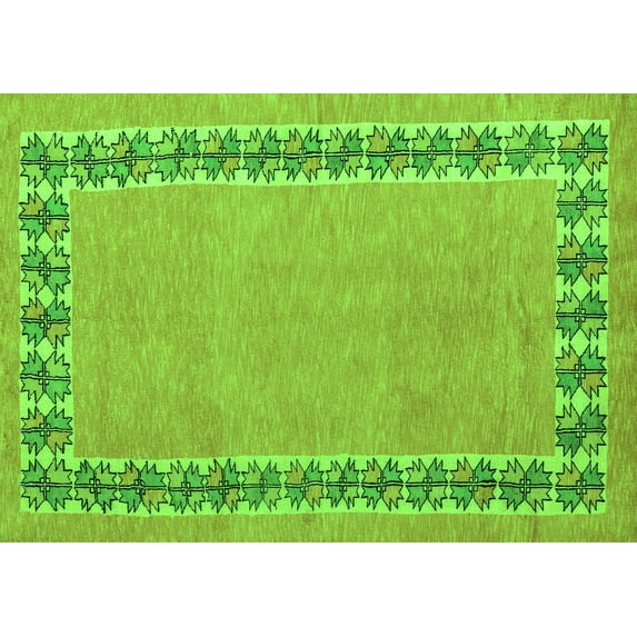 Ahgly Company Indoor Rectangle Abstract Green Modern Area Rugs, 8' x 12'