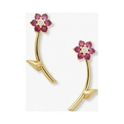 Kate Spade New York Earrings Miosotis Flower Ear Jacket Pink for Adult Women