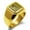 Gold, variant on Stainless Steel Letter U Initial Floral Box Monogram Engraved Engraved Square Flat Top Biker Style Polished Signet Ring