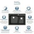 thumbnail image 3 of Transolid Aversa SilQ Granite 33-in. Drop-in Kitchen Sink with 4 BACE Faucet Holes in Black, 3 of 7