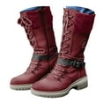 thumbnail image 3 of Xiaoxatg Women's Mid-Calf Boots Durable Outdoor Thermal Winter Warm Boots for Women 8 Red, 3 of 8