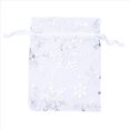 thumbnail image 2 of 500 PCS Organza Bolsas de Regalo de Boda Bolsas con CordóN de Joyería Bolsas Copos de Nieve Blancos Plateados Impresos Bolsos de Fiesta Transparentes, 2 of 5
