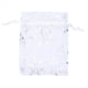 thumbnail image 2 of 500 PCS Organza Bolsas de Regalo de Boda Bolsas con CordóN de Joyería Bolsas Copos de Nieve Blancos Plateados Impresos Bolsos de Fiesta Transparentes, 2 of 5