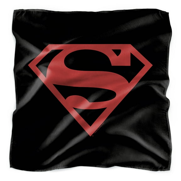 Superman Red on Black Shield Bandana (21 in x 21 in)