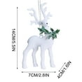 thumbnail image 3 of CuiLiyq Christmas Reindeer Tree Ornament, Flocked Christmas Elk Figurines Pendants with Green Wreath, Standing Deer Hanging Charm Ornaments for XmasTree Party Holiday Decor (White), 3 of 6