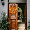 thumbnail image 3 of Fall Wreath for Front Door Outside 18 Inch Autumn Wreath with Pumpkin Maple Leaf Garland for Halloween Thanksgiving Farmhouse Front Porch Patio Decoration Seasonal Home Decor, 3 of 7