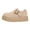 Beige, variant on Modisza Women's Chunky Platform Suede Clogs Comfortable Walking Casual Shoes Wide Toe Slip on Buckles Dressy Shoe for Fall Beige Size 5.5