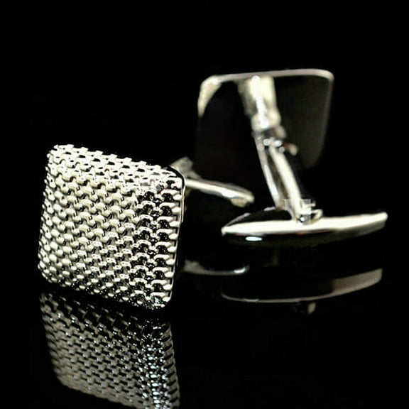 Cheers.US 2 Pairs Men Gentleman Business Shirt Cufflinks Wedding Party Gift Silver Color Cuff Link for Wedding Groomsmen