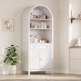 thumbnail image 4 of Gaderth 73" Tall Arched Farmhouse Storage Cabinet, Freestanding Accent Cabinet with Adjustable Shelves, Wood Display Cupboard for Living Room, 4 of 8