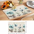 thumbnail image 6 of Teal Spring Floral Placemats Set of 4 Vintage Botanical Retro Art Place Mats Indoor Wipeable Table Mats Washable Cloth Dining Table Placemats for Kitchen Holiday Party Home Decor 13x19 Inch, 6 of 9