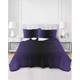 thumbnail image 3 of Purple Black Ombre Summer Quilt Set Full Size,Soft Microfiber Quilted Bedding Set with 2 Pillow Shams,Gradient Contemporary Abstract Art Lightweight All Season Bedspread Coverlet for Bedroom 78"x90", 3 of 6