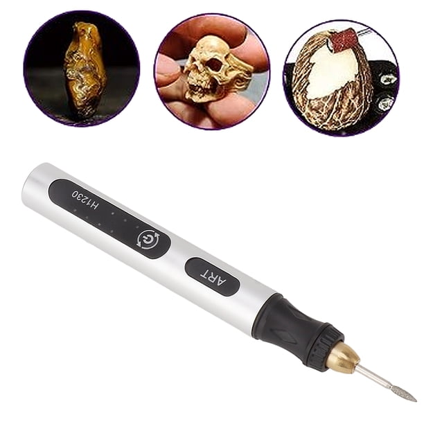 Herramienta De Grabado Eléctrica Portátil, Herramienta Rotativa Inalámbrica USB De Aluminio Y ABS De 300 MAh, Antideslizante Para Trabajar En Madera