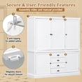 thumbnail image 6 of Harper & Bright Designs Large Kitchen Pantry Organizers with Storage Set, Freestanding Kitchen Hutch Cabinet with Door and Drawers & Shelves, White, 6 of 17