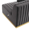 thumbnail image 5 of Modway Conjure Channel Tufted Performance Velvet Left Corner Chair in Gold/Gray, 5 of 6