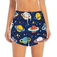 thumbnail image 4 of Lsque Planets and Stars Printed Women's Running Shorts with Liner Pockets,Elastic Quick Dry Workout Athletic Gym Yoga Shorts,Womens High Waist Shorts-Large, 4 of 9