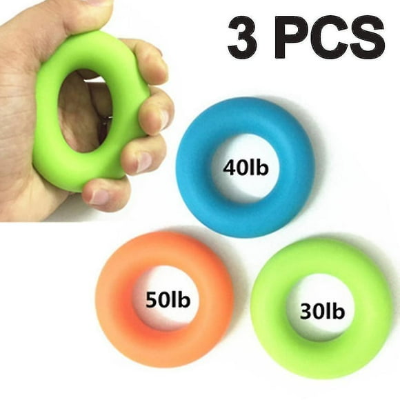 Pack Hand Grip Strengthening Rings, Strength Trainer for Fingers, Forearm Exercisers, Rock Climbing Gripper Workout - 30, 40, 50 lbs
