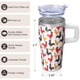 thumbnail image 3 of 20oz Chicken Decor Tumbler with Handle Insulated Travel Mug Cute Birthday Christmas Gift for Chicken Lovers Women Men Cup Holder Friendly Easy to Clean Dishwasher Safe Hot Cold Beverages, 3 of 6