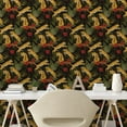 thumbnail image 2 of Ambesonne Exotics Peel & Stick Wallpaper for Home, Japan Tropical Scene Floral, 13"x100", Mustard Dark Pink Green, 2 of 5