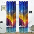 thumbnail image 2 of Coolnut Space Landscape Thermal Insulated Blackout Grommet Printed Window Curtain - 84x55 in - 100% Polyester 2 Panels, 2 of 5